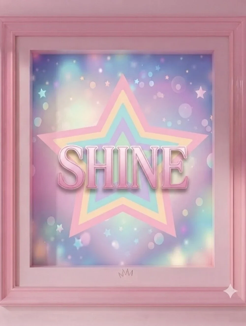 8.5x 11 Cardstock Shine Pastel Star Wall Art